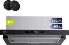 CIARRA CBCB6909A Płaski Okap Kuchenny 60 cm A+ 600 m³/h Recyrkulacja