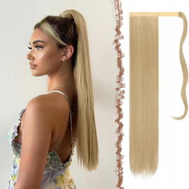 FESHFEN Kucyk Wrap-Around 28" - Jasny Blond, Naturalny Efekt