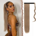 FESHFEN Kucyk Clip-in 70 cm - Jasny Złoty Brąz z Blondem