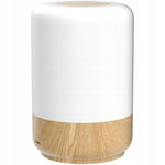 Lampka nocna LED dotykowa ściemniana z timerem - 8 kolorów, USB, drewno