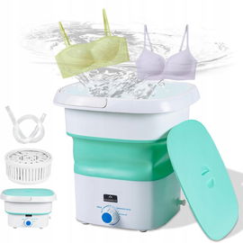 BAOSHISHAN Mini Składana Pralka 3 kg - Ultradźwiękowe Czyszczenie Blue Ray