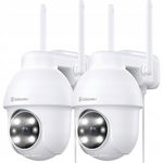 GALAYOU Kamera zewnętrzna WiFi PTZ 2K, 360°, kolorowy noktowizor, Alexa
