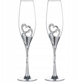 Sziqiqi Zestaw 2 Kieliszków do Szampana Ślubnych z Kryształami