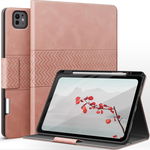 Etui AUUAU do iPad Pro 13" (M4) 2024 - Skóra PU, uchwyt na Pencil, różowe