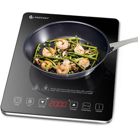 AMZCHEF Pojedyncza Płyta Indukcyjna 2000W - ultracienka, 10 poziomów