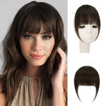 Sofeiyan Clip-in Bangs - 100% Naturalne Włosy Remy z Grzywką Ciemny brąz