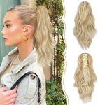 Sofeiyan 35 cm Falowany Kucyk Clip-in, Włókno Termoodporne, Beż/Blond