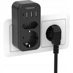 TESSAN Podwójna wtyczka do gniazdka z USB-C i USB-A kompaktowy adapter 2w1
