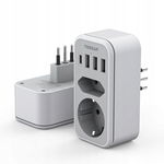 TESSAN Adapter Podróżny Włochy Typ L 6w1 USB-C + 3xUSB-A 2500W