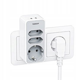 TESSAN Adapter 5w1 z USB - 2x Euro, 1x Schuko, Ładowarka USB