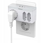 TESSAN Wtyczka Wielokrotna 6 w 1 z USB C i USB A, 3600W