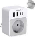 TESSAN Adapter 5w1 USA z USB C i USB A - Szybkie Ładowanie 20 W
