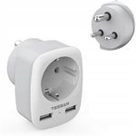 Adapter Podróżny 3 w 1 TESSAN do Indii z 2 USB - Ładowanie Bez Ograniczeń