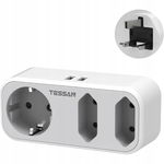 Adapter podróżny TESSAN 5 w 1 do Wielkiej Brytanii z USB