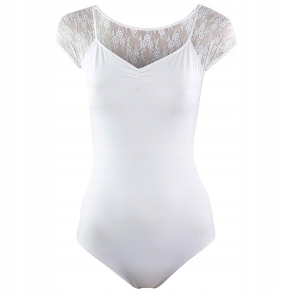 Intermezzo Damskie Body Baletowe 31125 Bodyblondcor - Białe, Rozmiar L