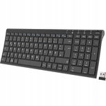 iClever GKG22B Klawiatura bezprzewodowa 2,4 GHz, ładowalna, QWERTZ, czarna