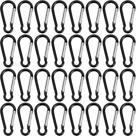 SICOU 50 szt. karabińczyków aluminiowych, czarnych, 49 mm