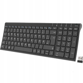 iClever GKG22B Klawiatura bezprzewodowa 2,4 GHz, ładowalna, QWERTZ, czarna