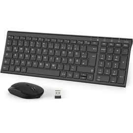 iClever GK03 Bezprzewodowa klawiatura 2,4 G, aluminiowa, QWERTZ + mysz