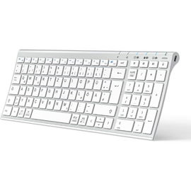 iClever BK10 Klawiatura Bluetooth Mac z 3 kanałami, biała
