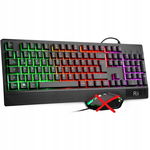 Rii Klawiatura gamingowa z podświetleniem RGB, układ QWERTZ, Czarny