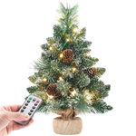 Yorbay Mini choinka z oświetleniem LED i białym śniegiem, 40 cm