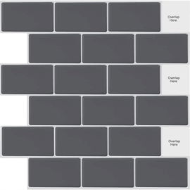WoStick Samoprzylepne Płytki Ścienne 3D 30,5x30,5 cm - 10 arkuszy, szare