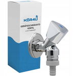 Zawór kątowy 1/2" z przyłączem 3/4", chromowany - z zaworem zwrotnym