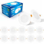 Vlio 10x LED Reflektor Wpuszczany 7W 660lm IP44 6000K Ø95mm