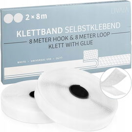 LIVAIA Taśma na rzep samoprzylepna 2x8m do organizacji przestrzeni