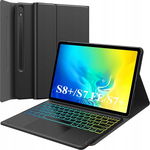 Klawiatura Earto do Galaxy Tab S7 FE - Etui z podświetleniem AZERTY