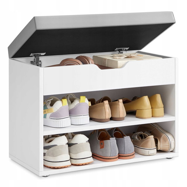 Szafka na buty z siedziskiem Songmics 60 x 44 x 30 cm biały