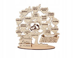 Podziękowania ślubne dla rodziców, wesele, grawer