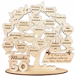 18-99 urodziny grawerowane laserem drzewo życzenia