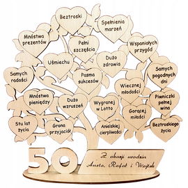 18 30 40 50 60 70 80 urodziny drzewko grawerowane