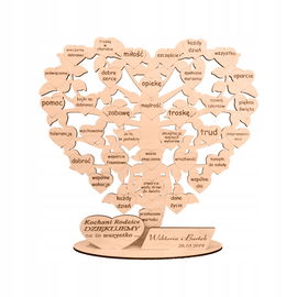 Podziękowania Grawerowane drzewo-serce -36 serc