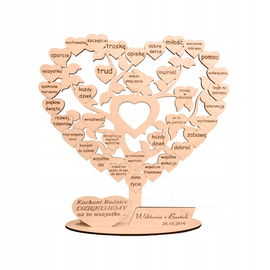 Podziękowania dla rodziców grawerowane drzewo 36