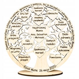 Dzień Matki. Grawerowane laserem drzewko.