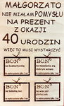 Pomysł na prezent urodziny 18, 30, 40, 50, grawer.