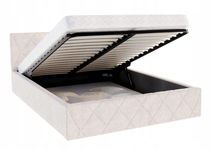 ŁÓŻKO TAPICEROWANE CT STELAŻ METAL KREM 90X200