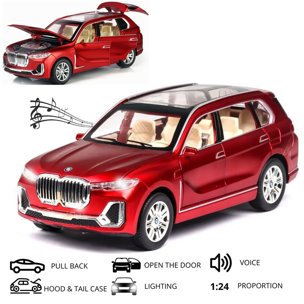 Model samochodu 1:24 SUV BMW X7 Czerwona Metalowa