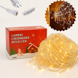 SOPLE 500 LED KURTYNA LAMPKI ZEWNĘTRZNE IP44 FLASH Białe CIEPŁE 25M GRUBE