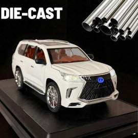 METALOWY MODEL SAMOCHODU LEXUS 570 Biały 1:24 DŹWIĘK LED NAPĘD PREZENT