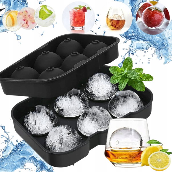 FORMA SILIKONOWA DO KUL LODU KULE DO WHISKEY DRINKÓW DUŻE KOSTKI LODOWE XXL 2 X