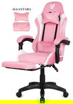 Fotel obrotowy gamingowy XL POKER PRO PINK + WHITE ALCANTARA