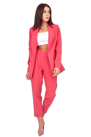 KOMPLET CASUALOWY GARNITUR NA WIOSNĘ LATO ROZMIAR 44 MALINA