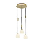 Lampa Wisząca LED HELL SAM 4-Punktowa z Ściemniaczem - Mosiądz/Satyna