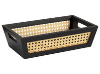 Kosz do przechowywania z plecionki uniwersalny czarny Wenko 33 x 20 x 9 cm