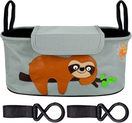 ORGANIZER DO WÓZKA TORBA Z PASKIEM NA RAMIĘ KIESZENIĄ NA ZAMEK BROWN SLOTH