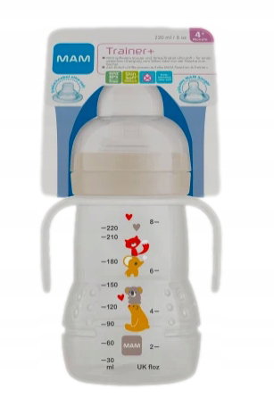 BUTELKA DO NAUKI PICIA OD 4 MIESIĄCA DLA MALUSZKA MAM 220ML